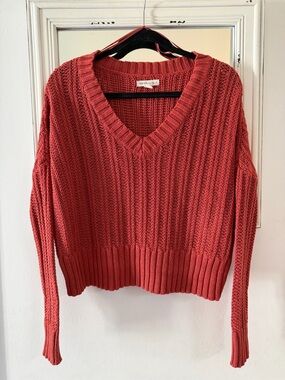 Aeropostale Cropped V-Neck Knit Sweater